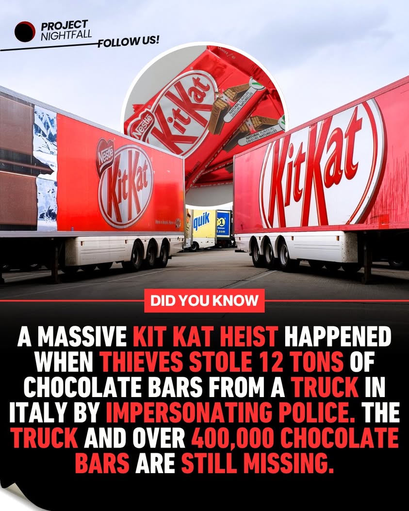 12 tons of KitKats vanish! Fake police orchestrate daring Italian heist