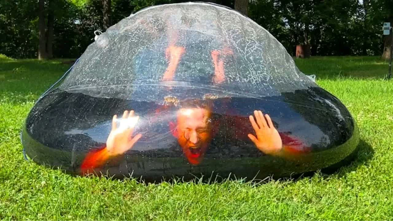 I put Diet Coke and Mentos inside a human hamster ball to see what ...