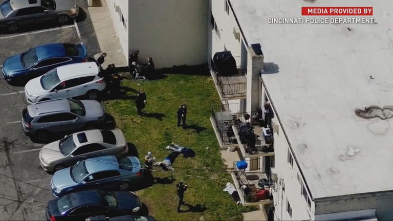 Drone video shows arrest of 4 men in Cincinnati; stolen gun, car recovered