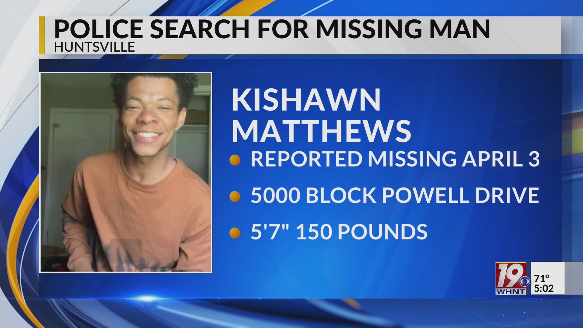 Police search for missing man | April 7, 2026 | News 19 at 5:00