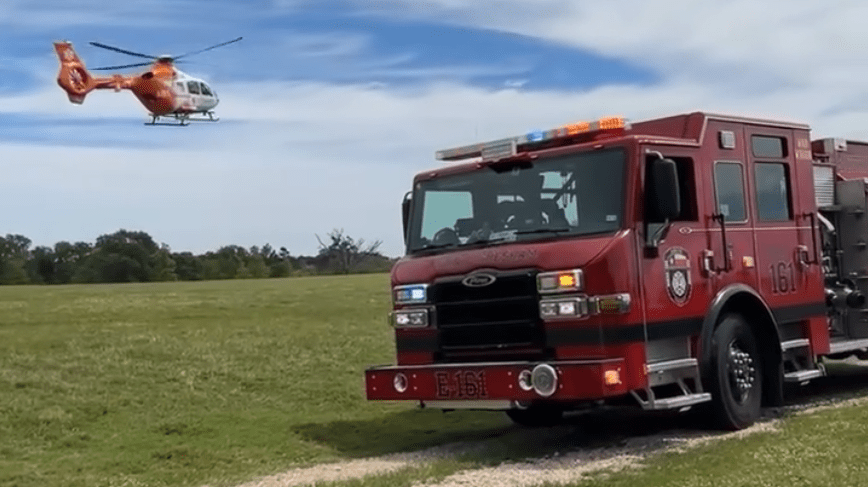 Video: Burn victim airlifted after falling into fire pit in Smith County