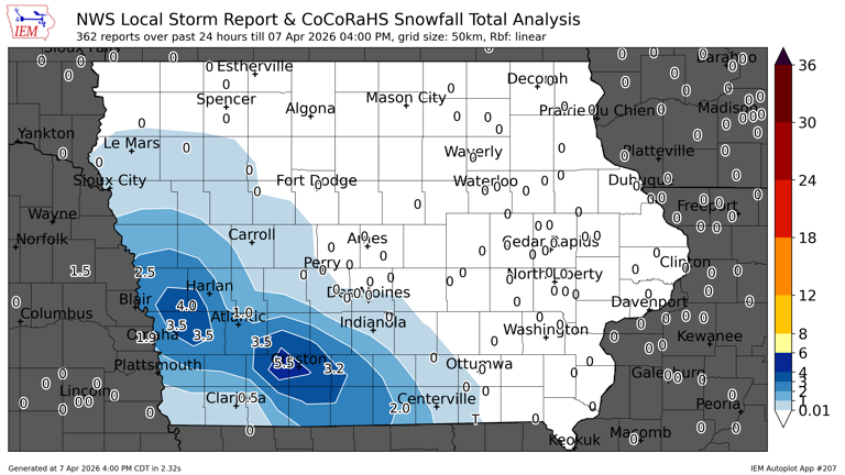 How much snow did we get? Iowa snowfall totals hit 5 inches