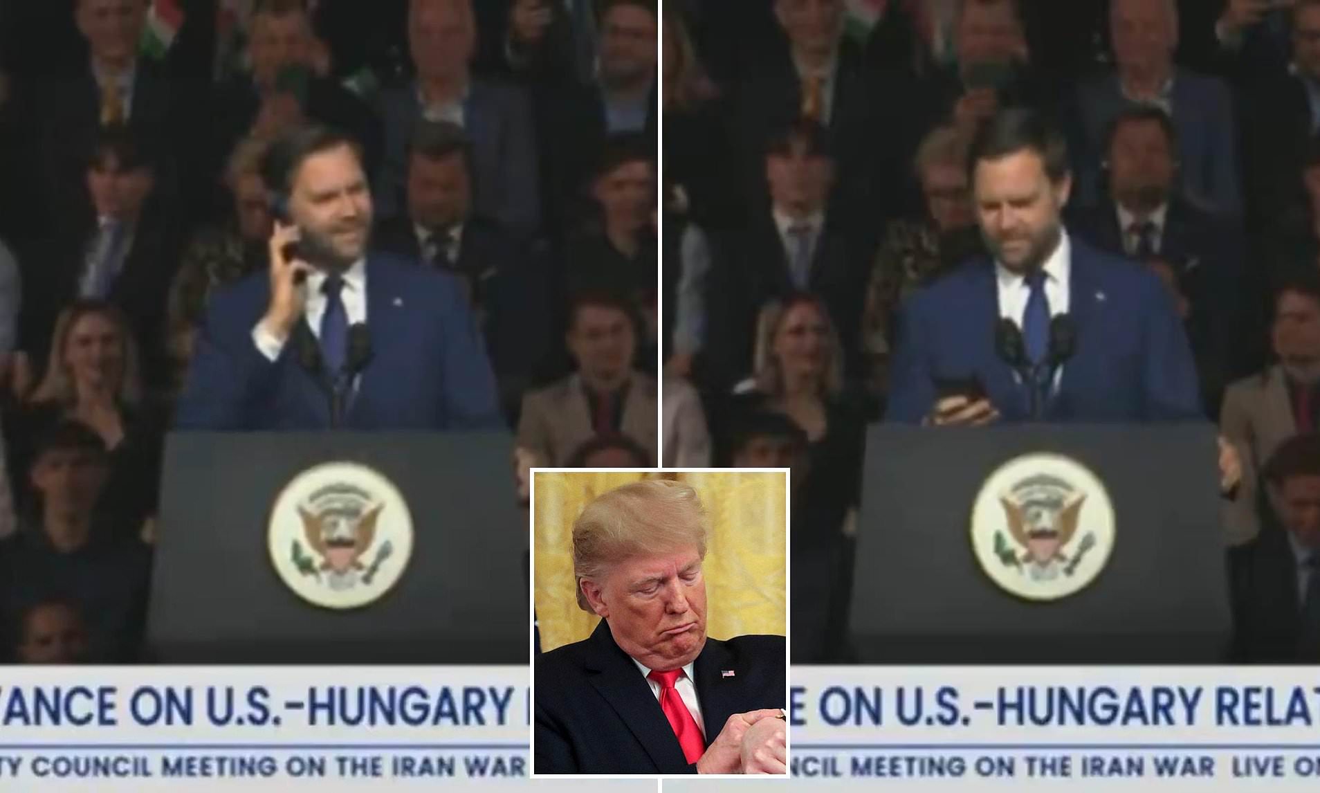 'Embarrassing' moment Trump sends JD Vance to voicemail mid-speech amid ...