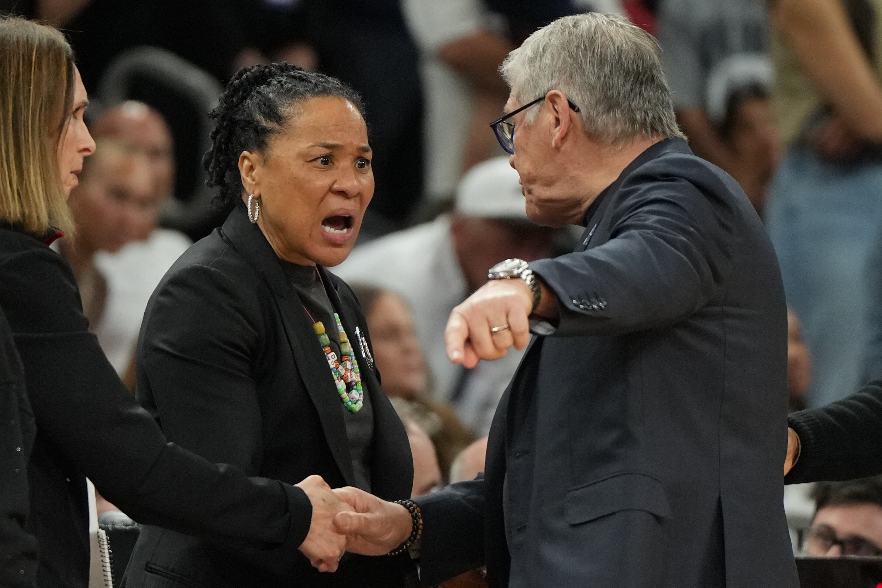 Dawn Staley addresses heated exchange with UConn