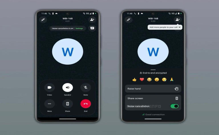 La función de cancelación de ruido estará en el menú de la llamada. Foto: WABetaInfo