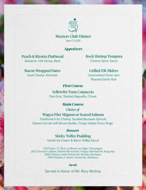 Rory McIlroy shares brutally honest reason Masters menu doesn't include ...