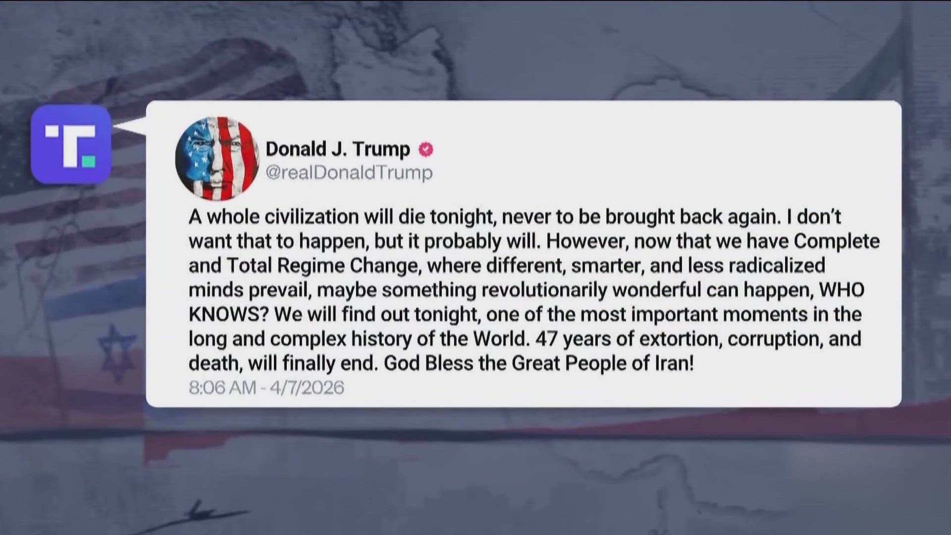 Destroy civilization: President Trump threatens Iran to open Strait of ...