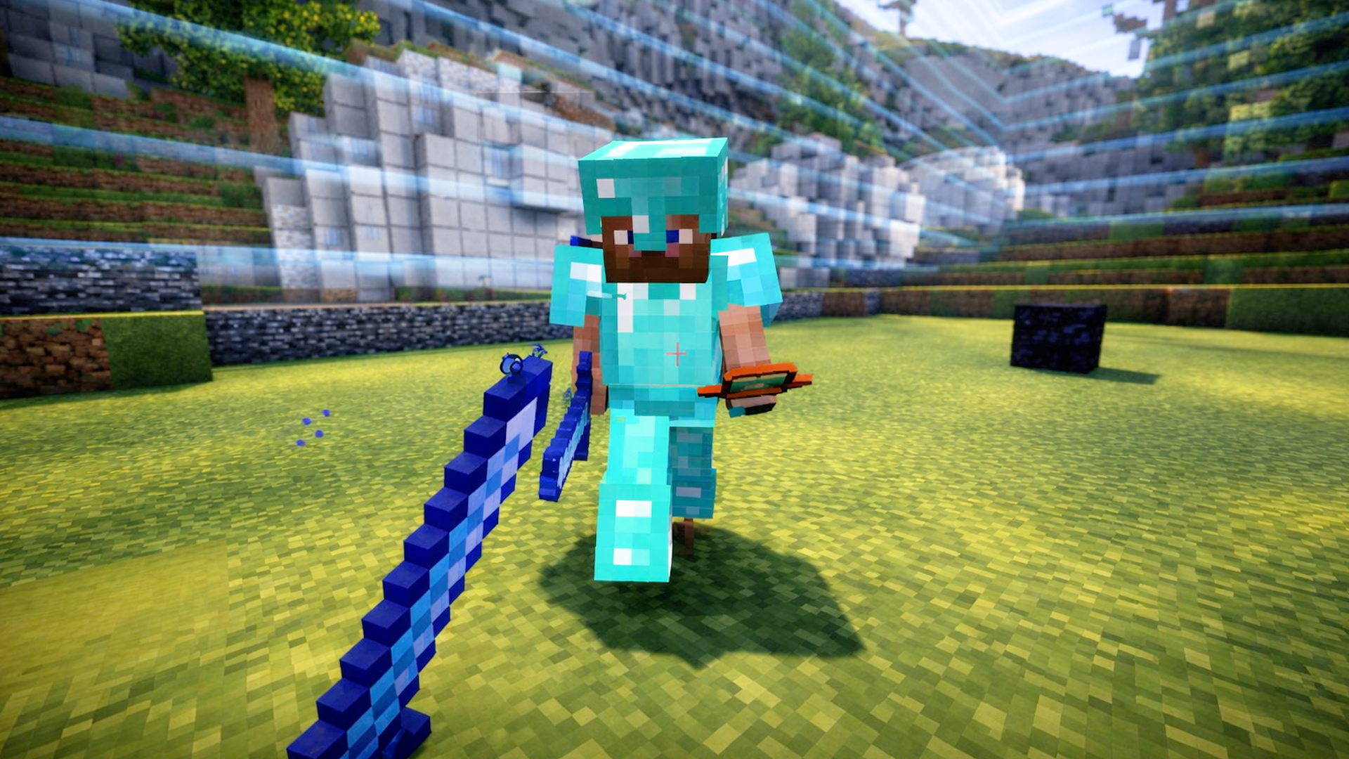 Practicing original crystal combat in Minecraft