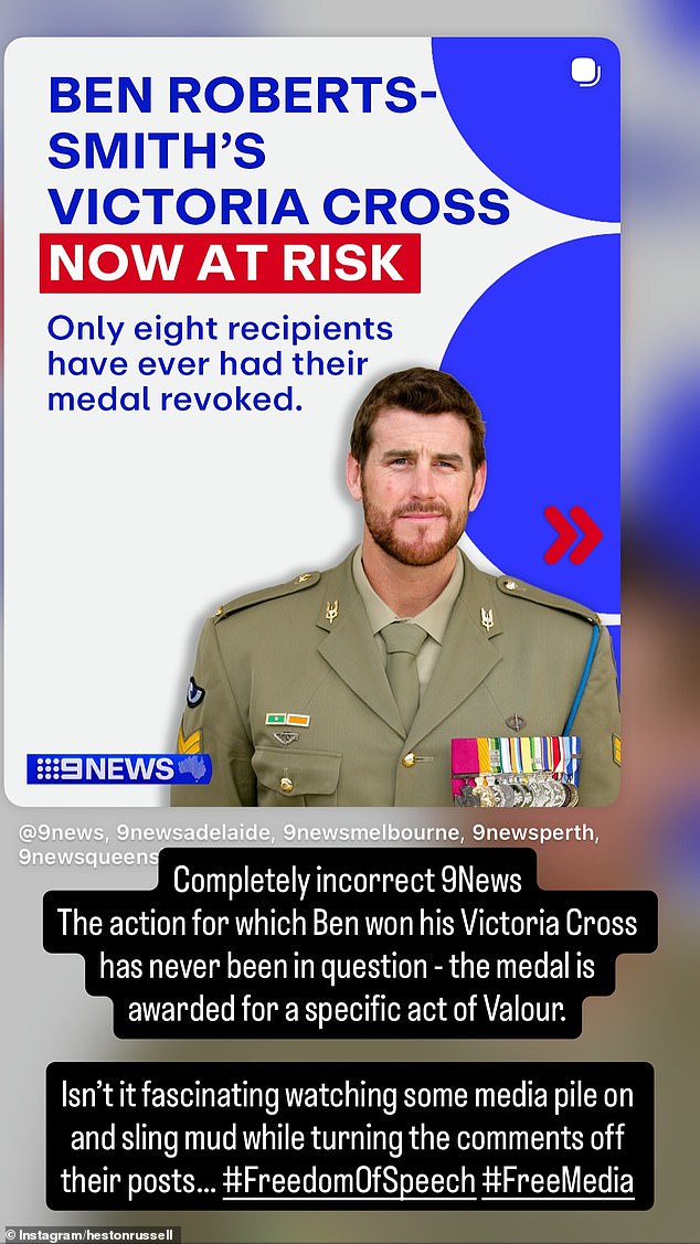 Veteran unleashes about 9News post on Ben Roberts-Smith: 'Completely ...