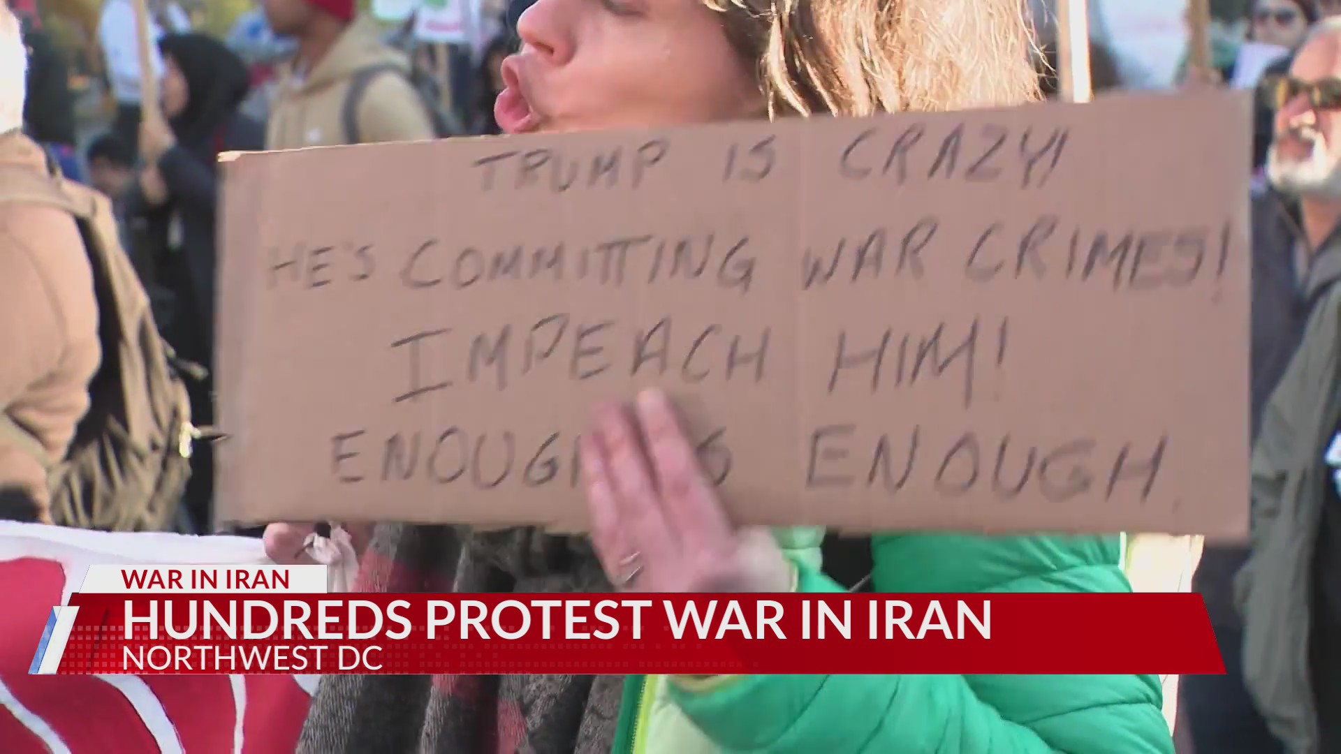 Hundreds gather in DC to protest Iran war