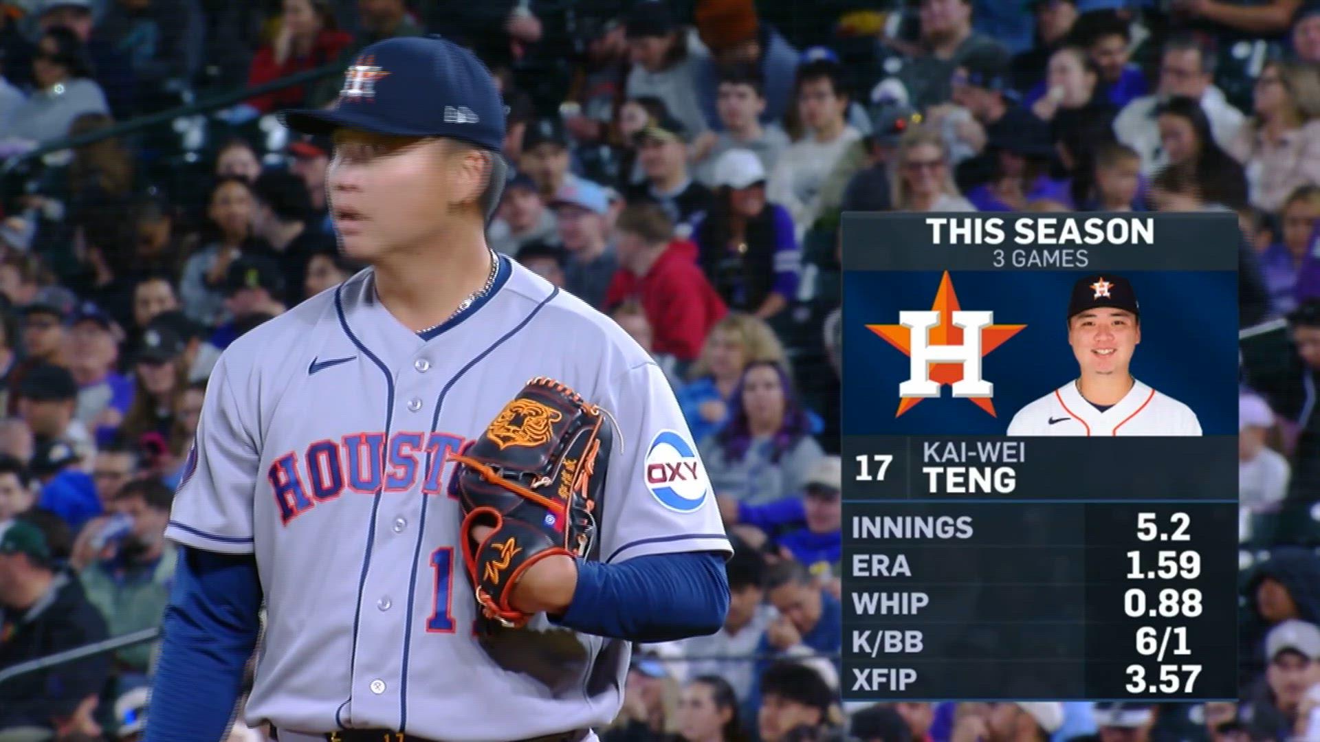 Kai-Wei Teng makes rough relief outing as Astros lose 5-1 to Rockies