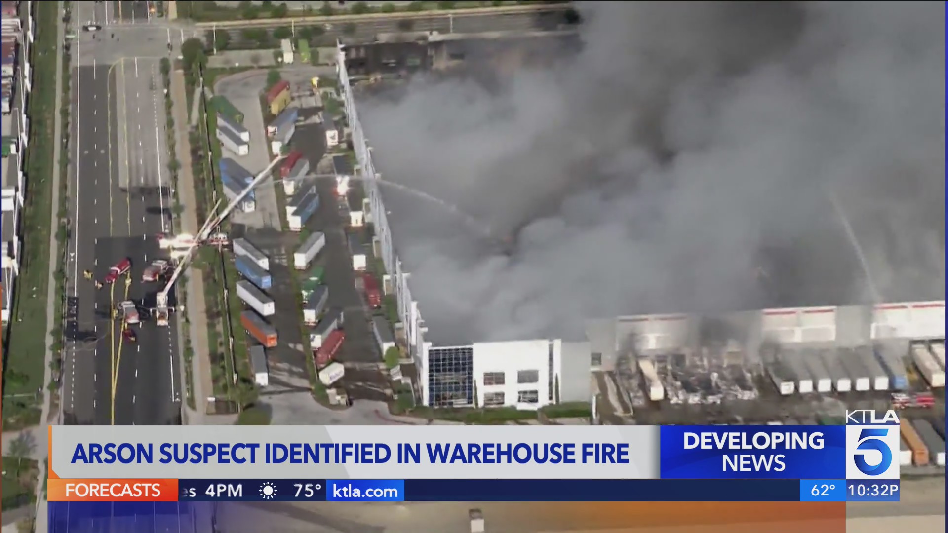 Arson suspect ID'd in Ontario warehouse inferno