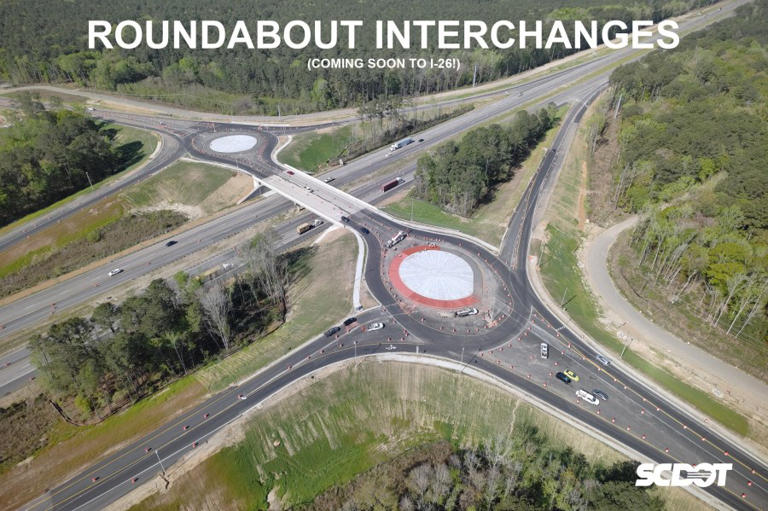 Roundabouts replacing traditional ramps at I‑26 exit in Berkeley County