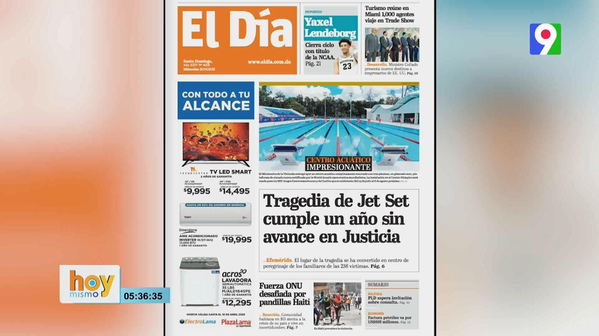 Titulares prensa dominicana miércoles 08 de abril 2026 | Hoy Mismo