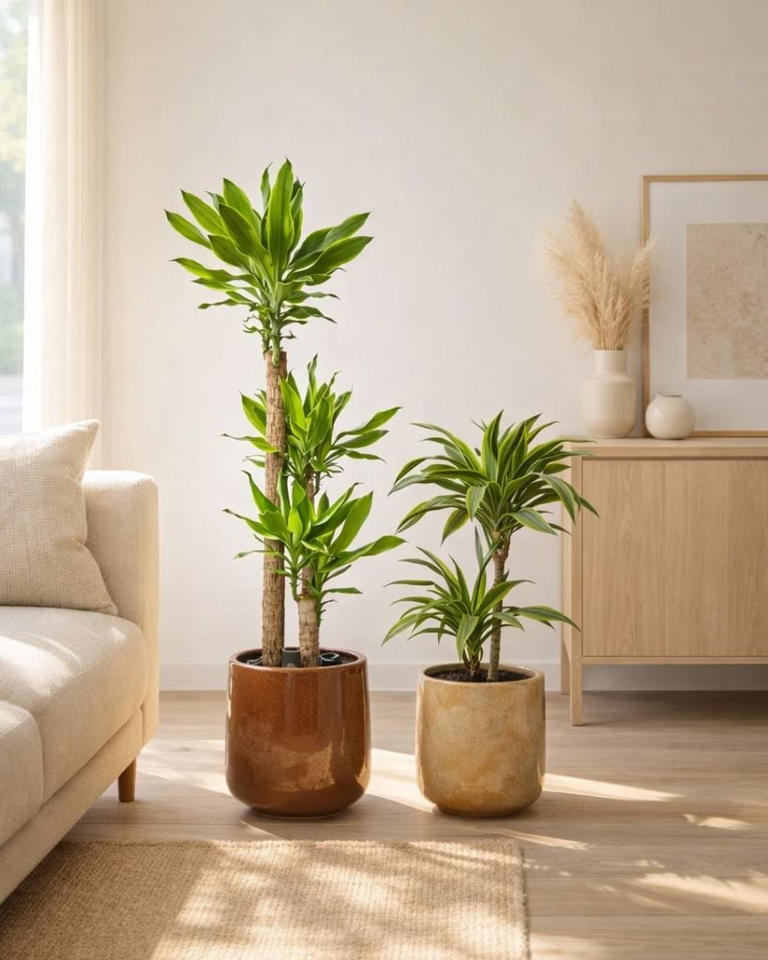 Tronco De Brasil (Dracaena Fragrans) – Planta De Interior Natural, Vibrante Y Fácil De Cuidar, Maceta De 14 Cm