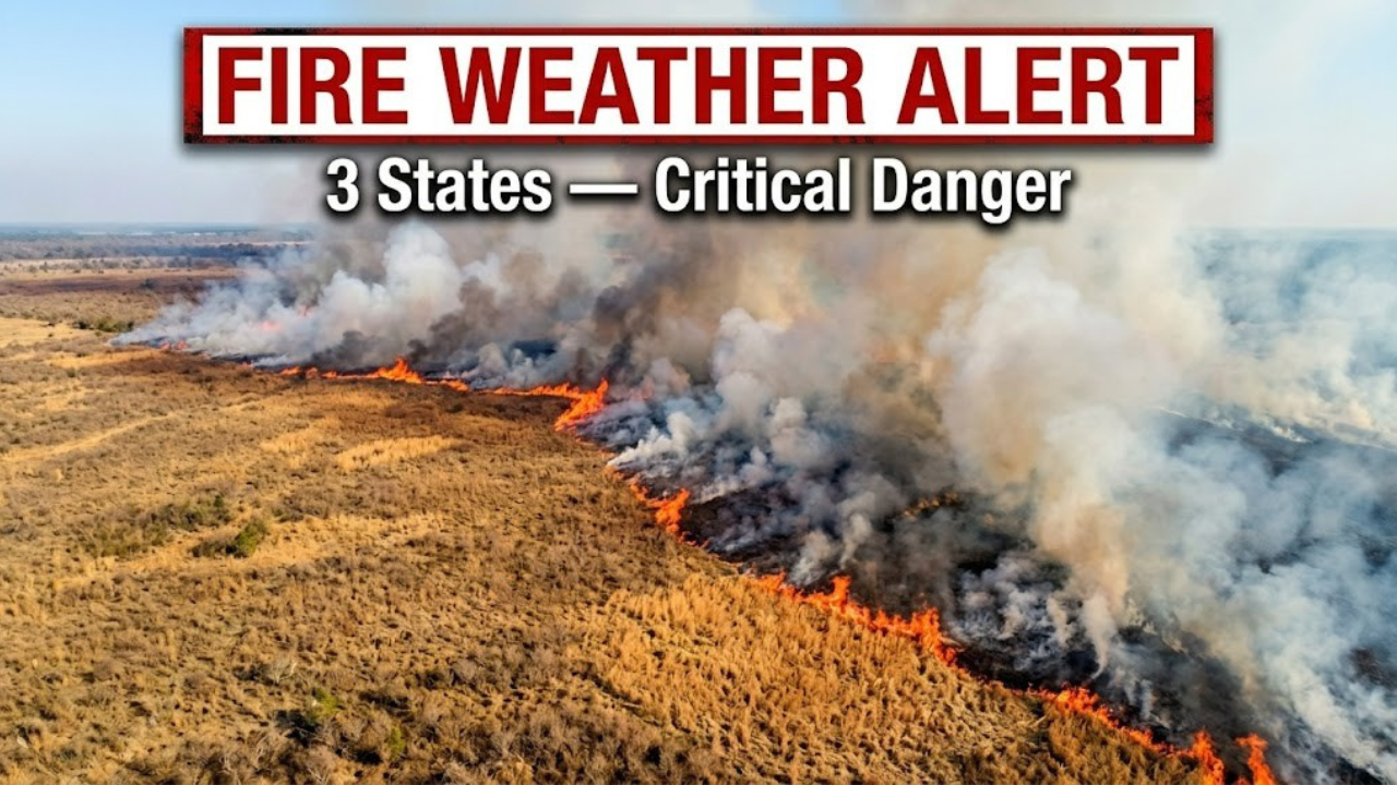 Deadly fire weather alert: Critical danger zone spreading across 3 US ...