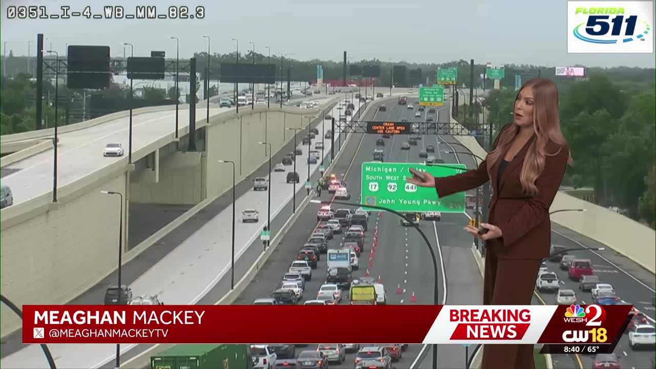 Lanes reopen after major crash on I-4 south of downtown Orlando