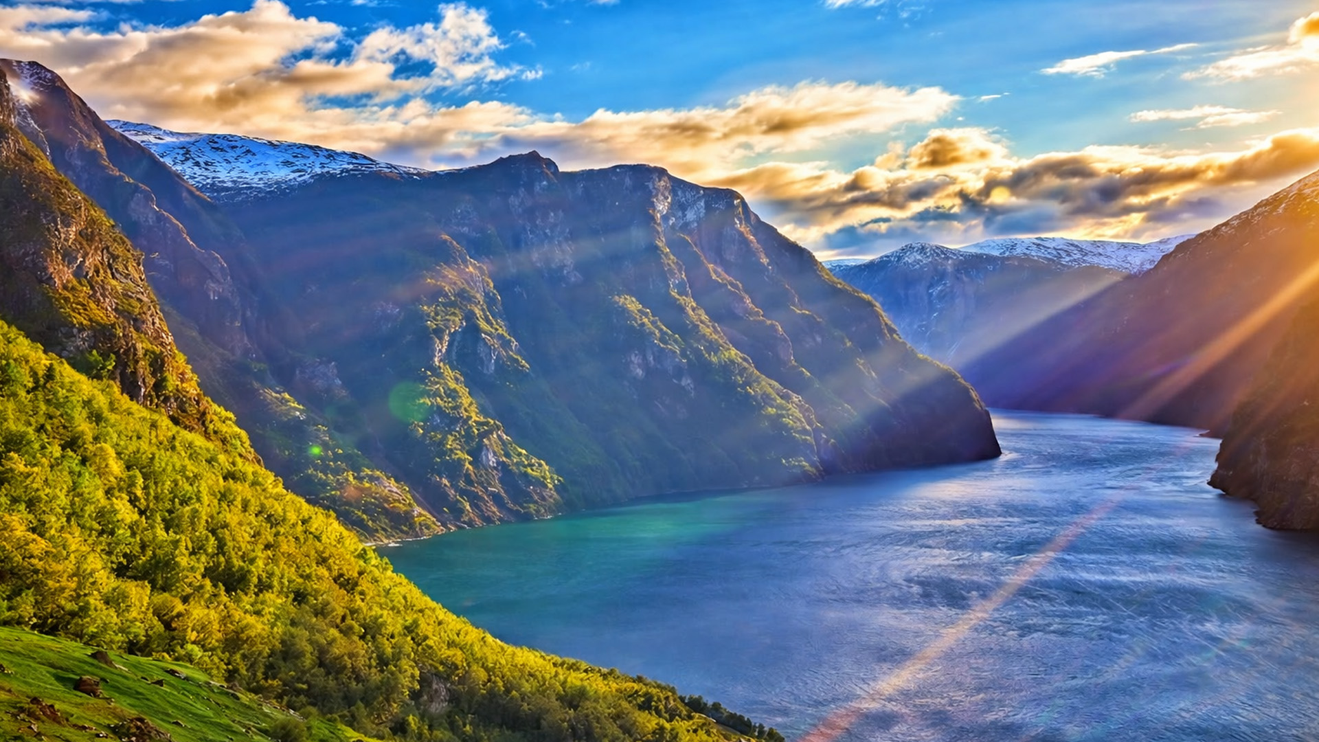 A fjord surrounded by massive mountains in New Zealand