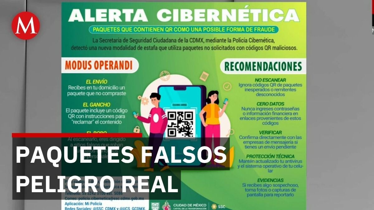 Alerta en CDMX por nueva estafa con códigos QR y paquetes falsos