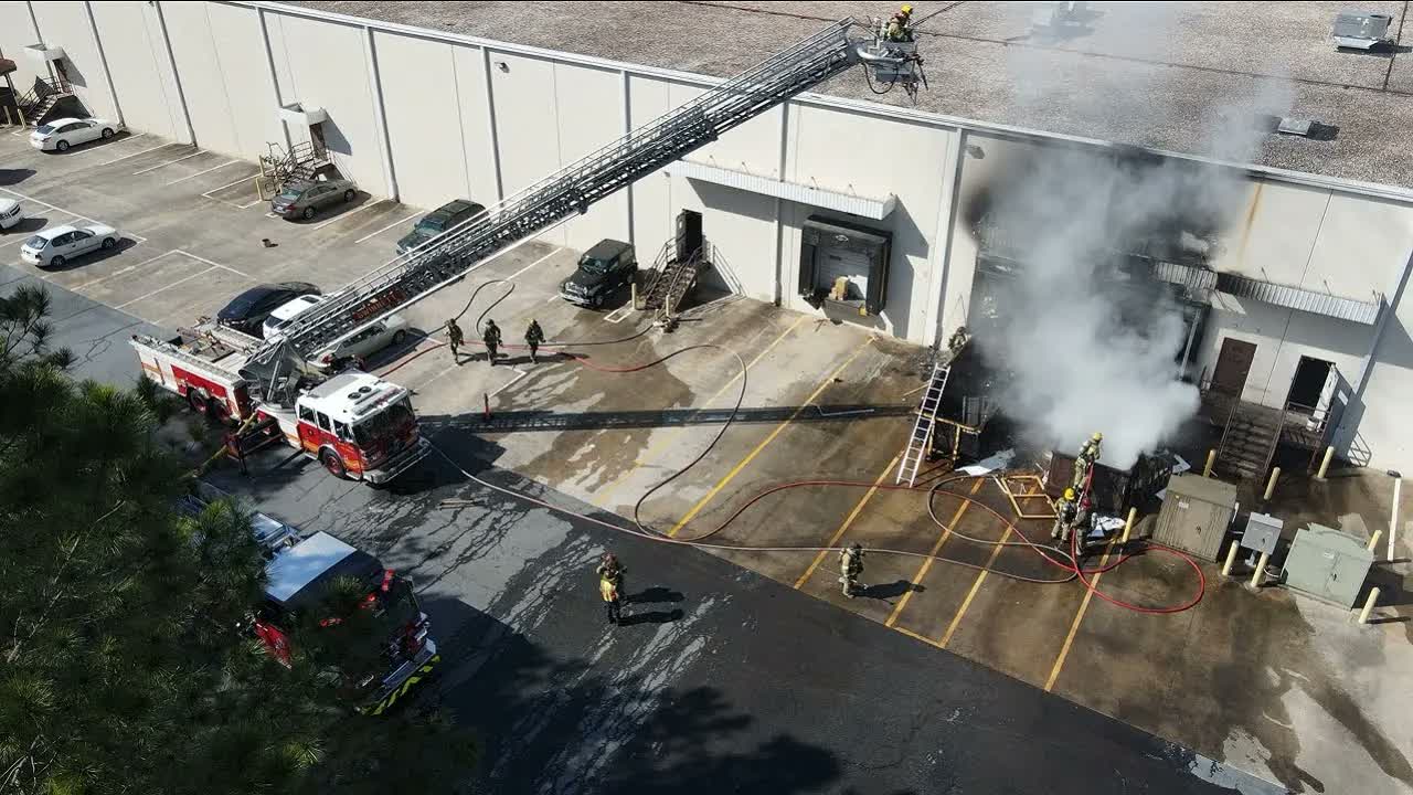 Watch firefighters tackle a dumpster fire that keeps fighting back