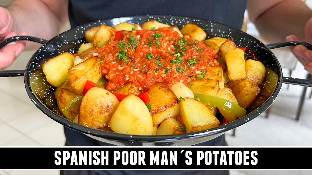 Spanish poor man’s potatoes with rich tomato sauce