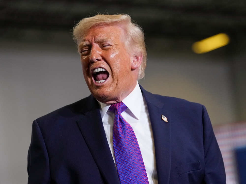 U.S. President Donald Trump prepares to leave after speaking during an event at Verst Logistics on March 11, 2026, in Hebron, Ky. 