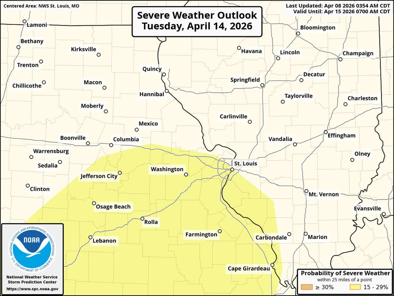 Six days out, severe weather highlighted for St. Louis region to begin ...