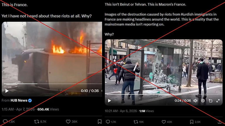 Old Paris riot footage resurfaces under fake claims