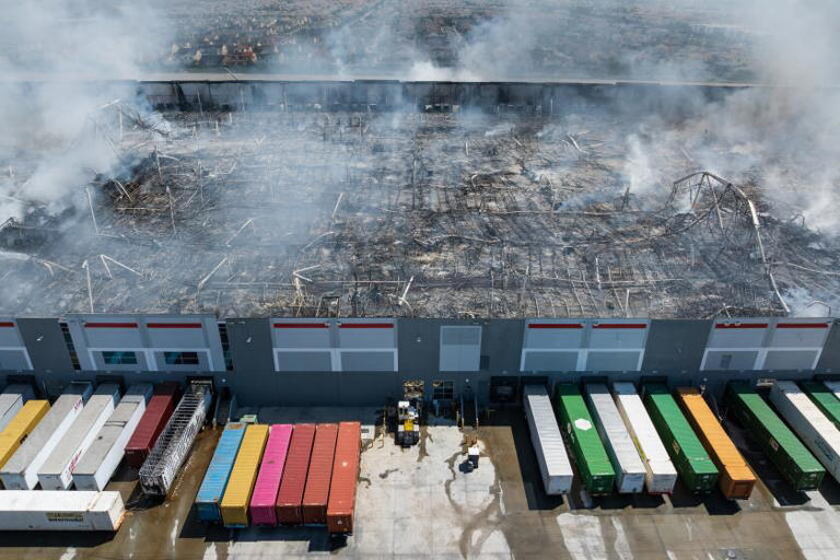 Videos appear to show employee methodically setting 1.2-million-square ...