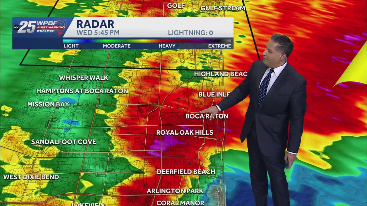 Storm system begins to move off the coast of South Florida