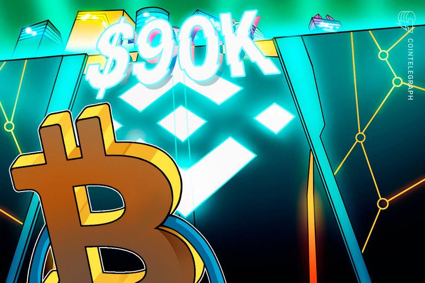 Bitcoin price chart targets $90K as traders 'aggressively' buy on Binance
