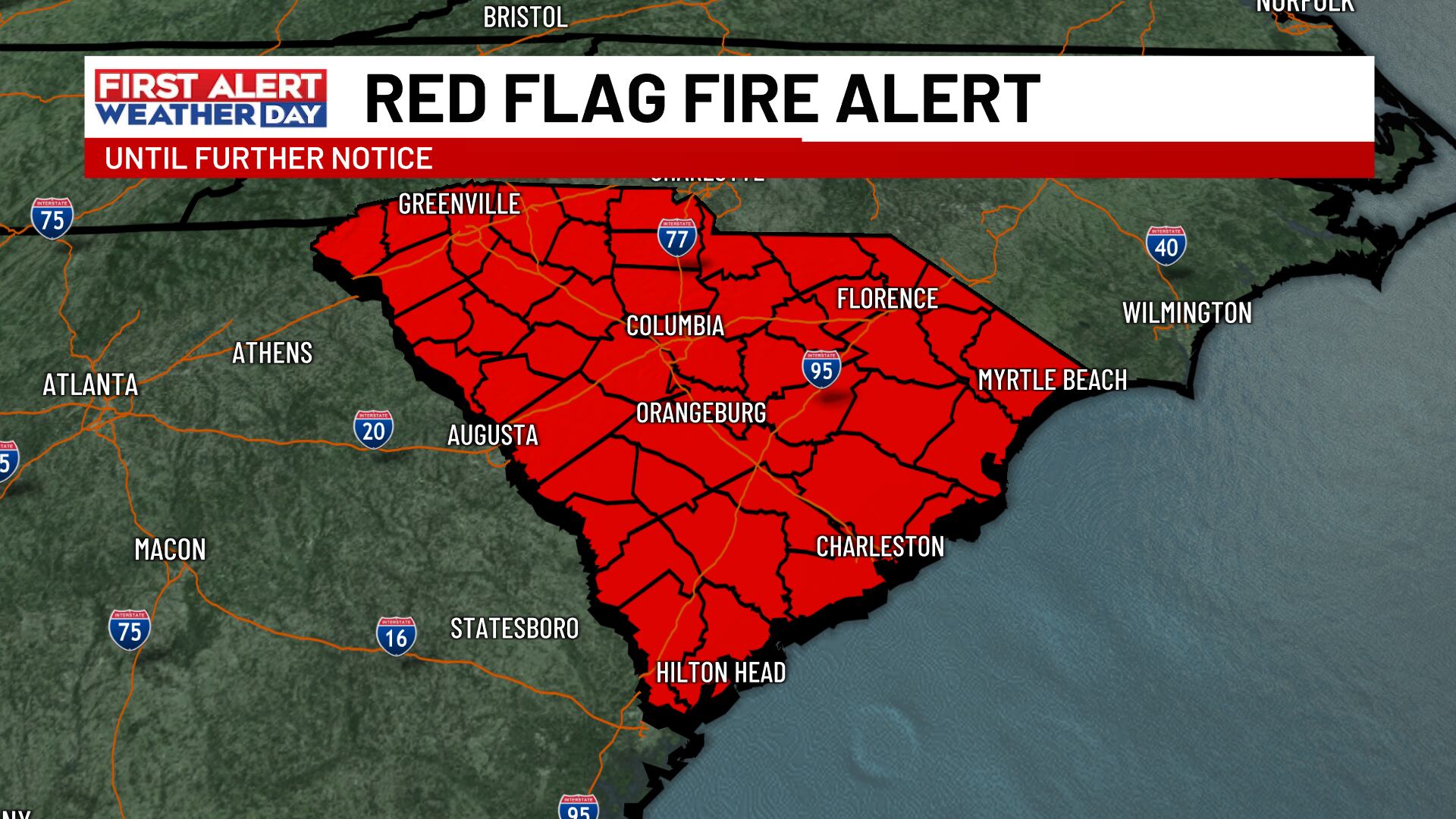 First alert weather day this evening for continued fire dangers