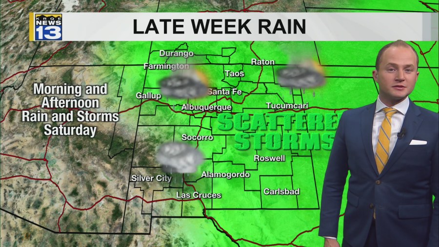 Rain will move back into New Mexico by the end of this week