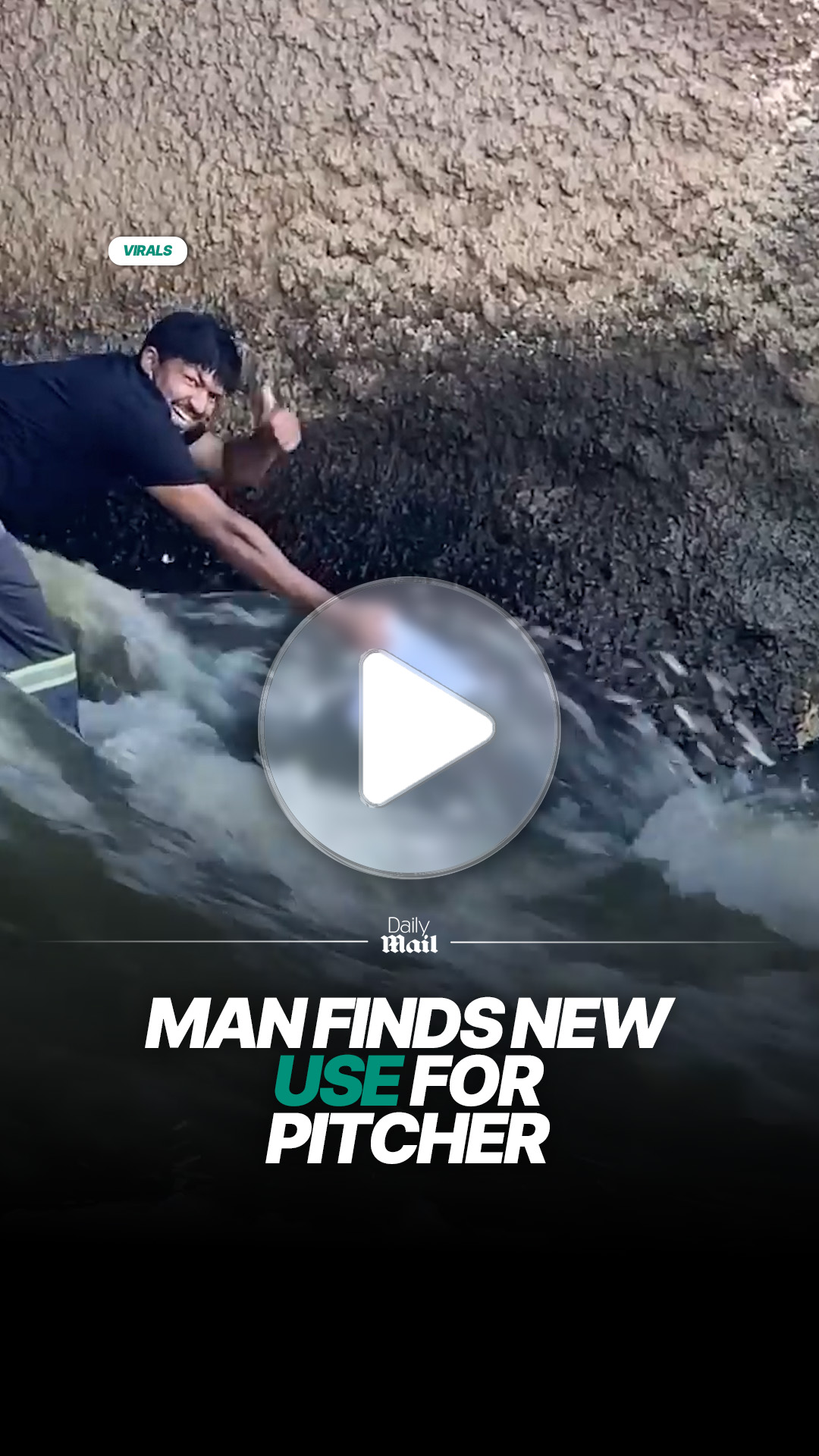 Man repurposes pitcher after successful fishing trip