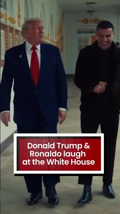 Donald Trump & Cristiano Ronaldo laugh at the White House
