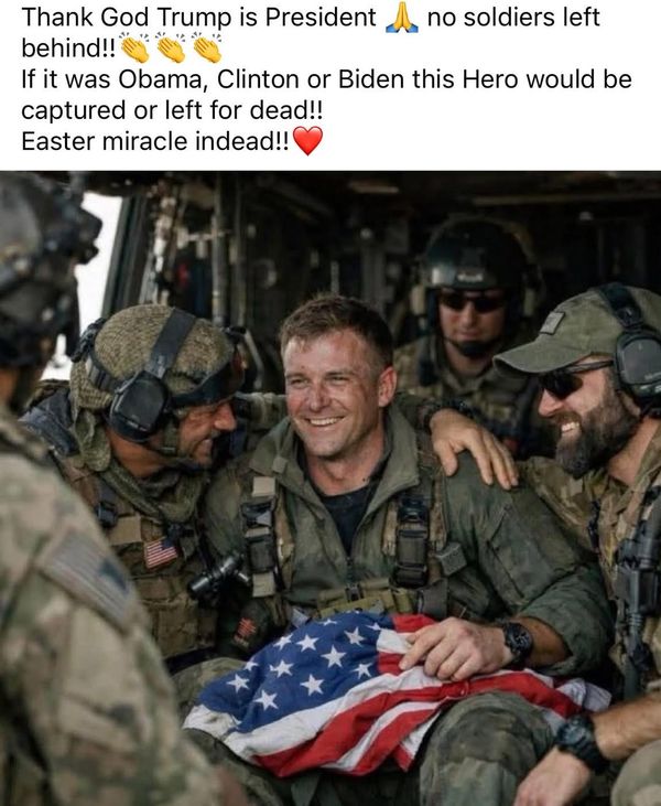 Image claiming to show US airman rescued in Iran is fake. Here's the proof
