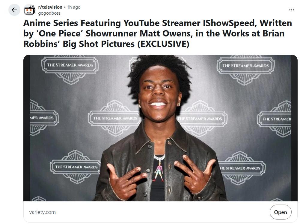 YouTube star IShowSpeed lands dream anime project backed by One Piece ...