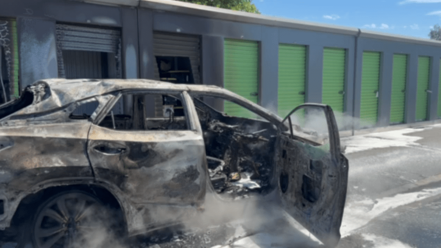 Vehicle fire spreads to storage in South Sacramento