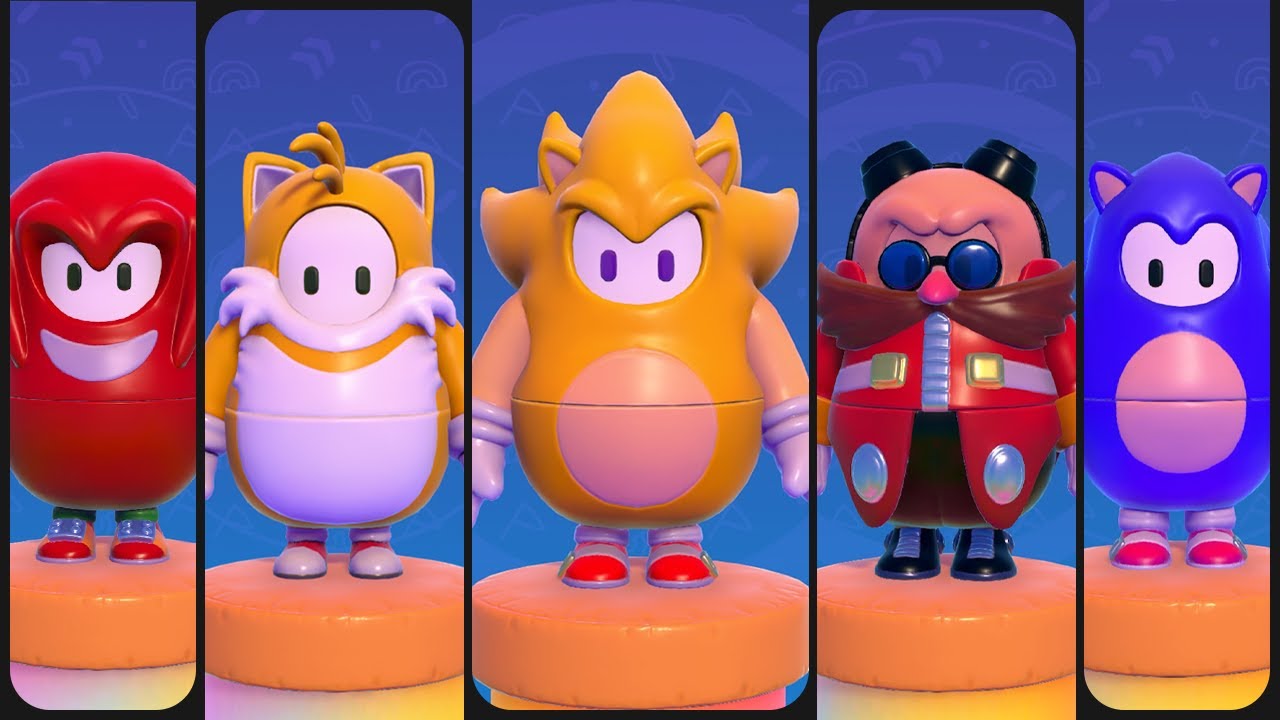 All Sonic skins in Fall Guys