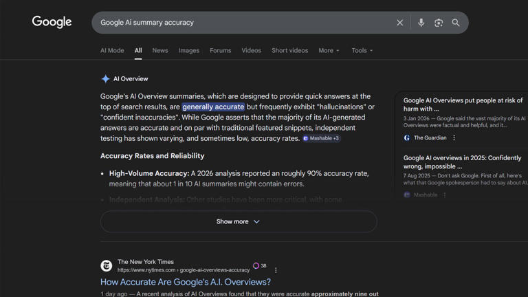 Google's AI summaries are regularly lying to you, report finds