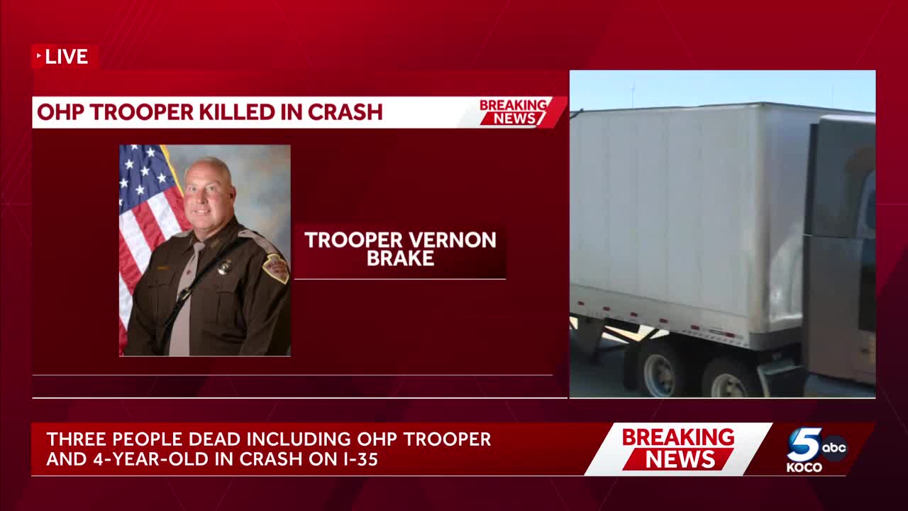 Procession honors trooper killed in crash on I-35 in Oklahoma City
