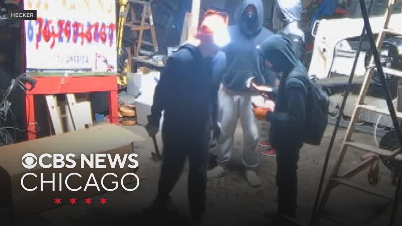 Vandals caught on camera breaking into west suburban warehouse