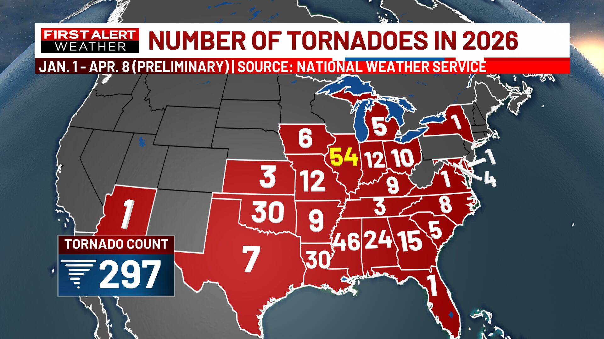 Illinois Leads The Nation With Most Tornadoes So Far This Year