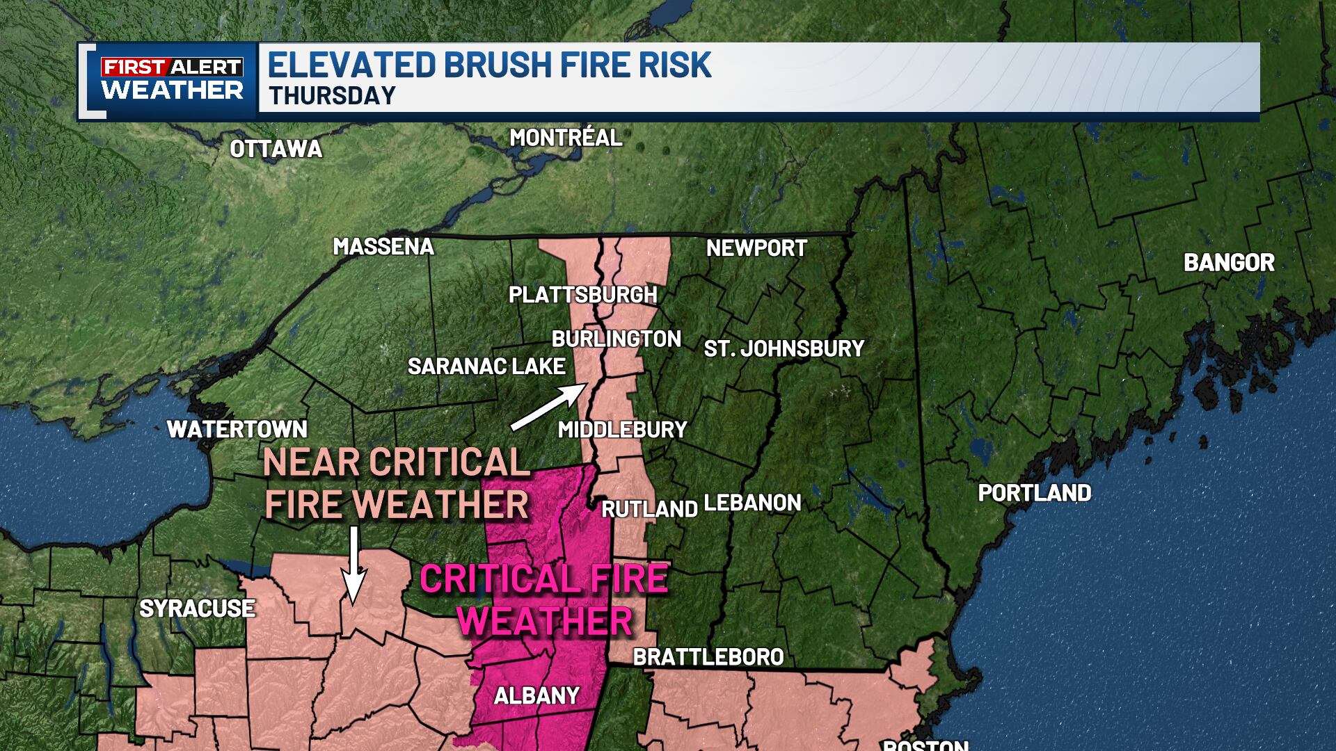 Elevated fire risk Thursday due to warm temps, very low humidity, and ...
