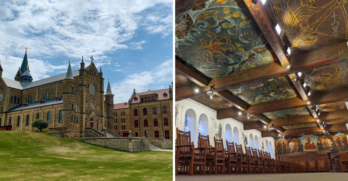 The remote Indiana monastery that looks like a medieval castle ...
