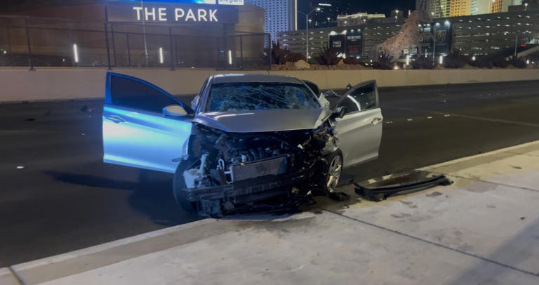 Driver of stolen vehicle crashes near Las Vegas Strip after police chase