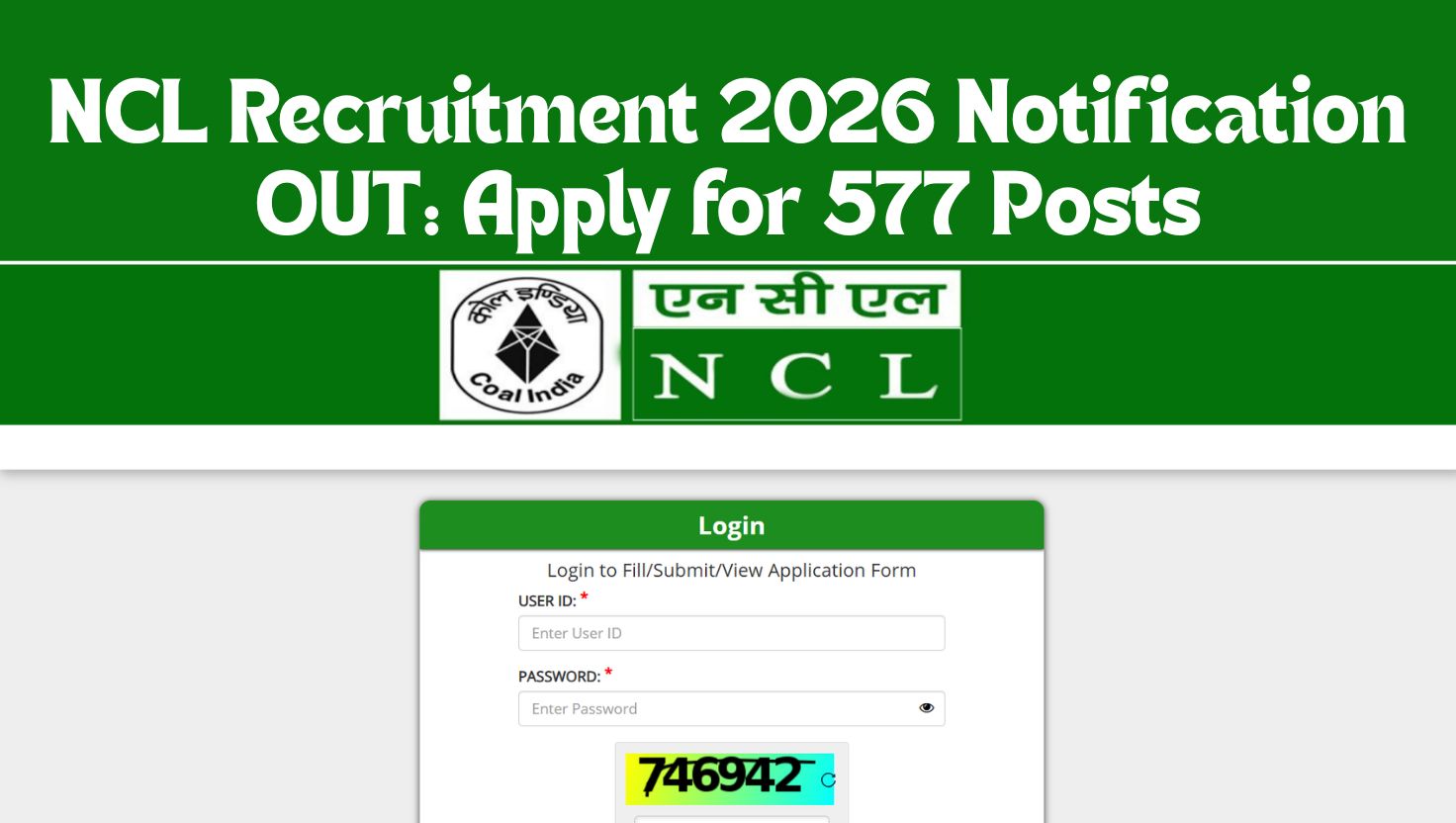 NCL recruitment 2026 notification released for 577 HEMM operator ...