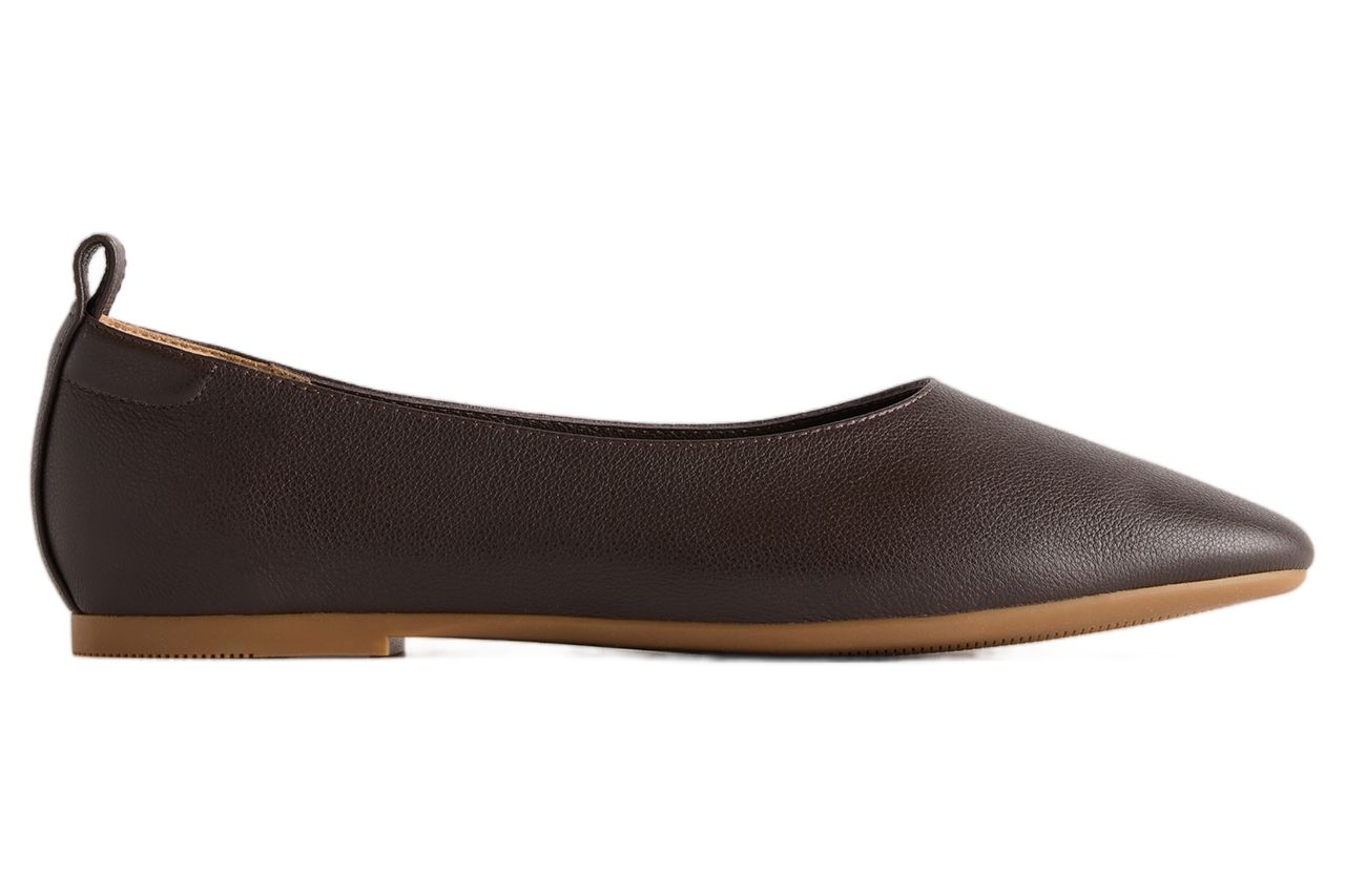 Italian Leather Glove Ballet Flats in Coffee Bean