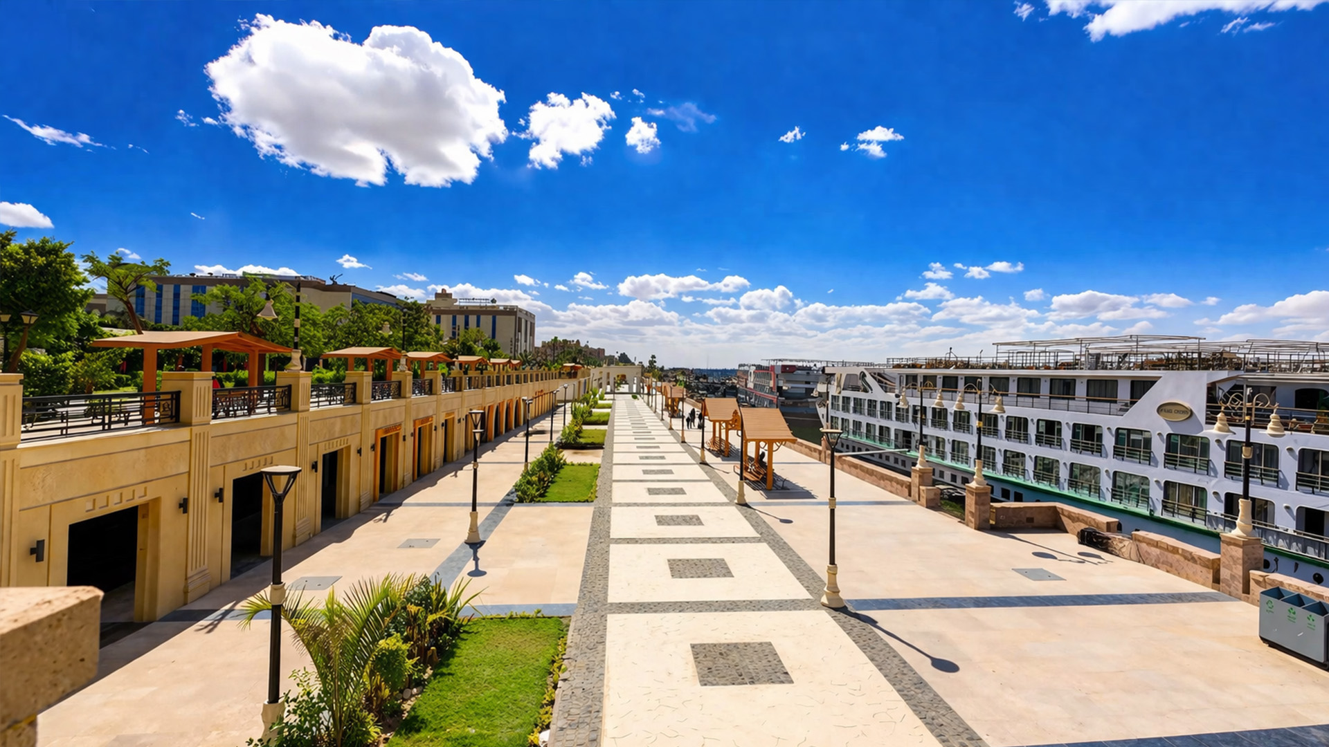 Luxor Nile River Egypt port and temple walk (4K)