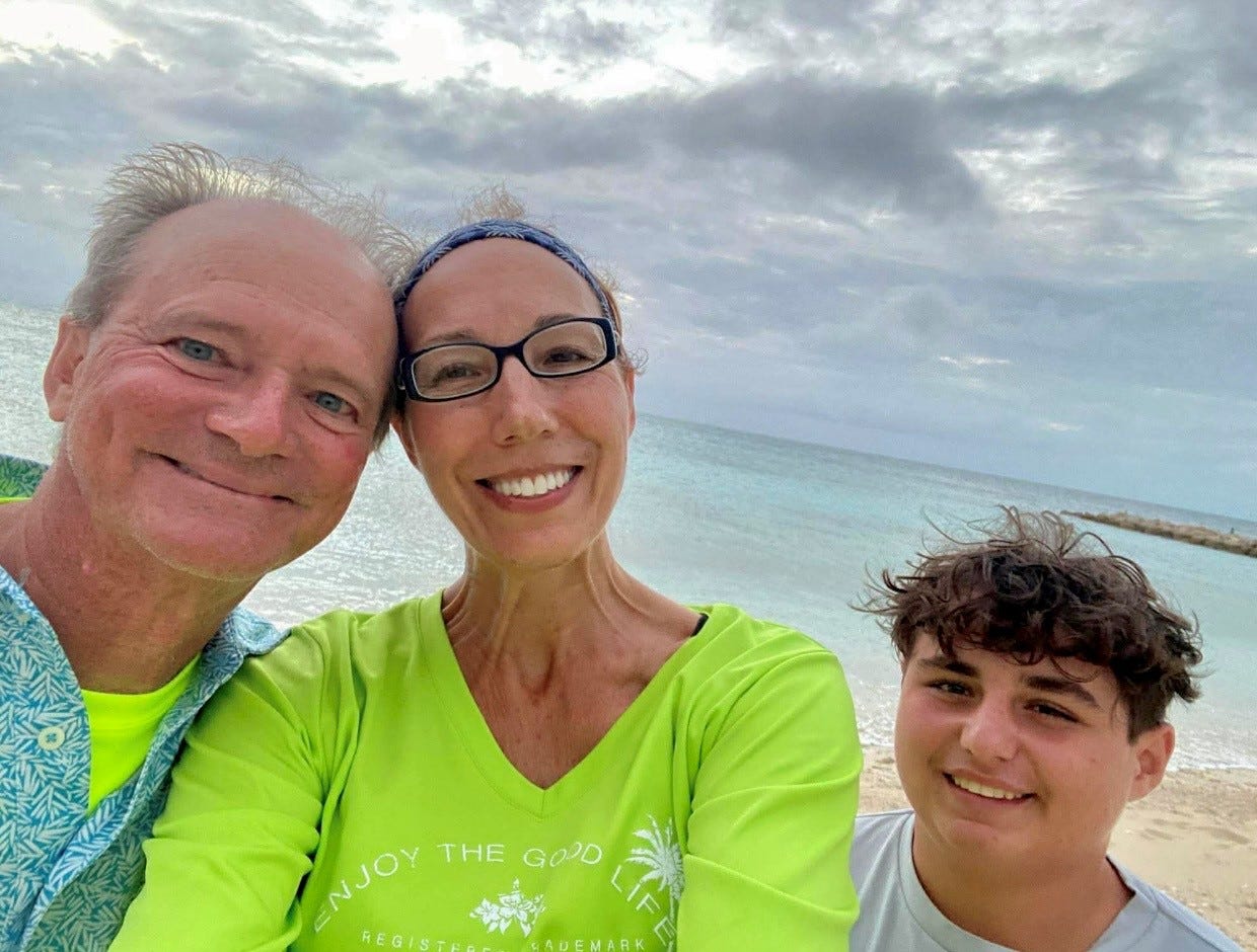 Former Naples Daily News columnist Brent Batten with his wife Michelle and their son, Zach.